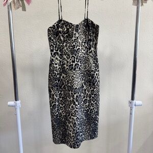 J.Crew Strapless Metallic Leopard Spot Party Dress